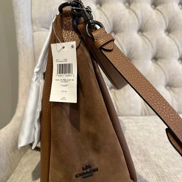 Coach Mixed Pebble Leather Shay Shoulder Bag | Vintage Khaki | NWT - Picture 8 of 12